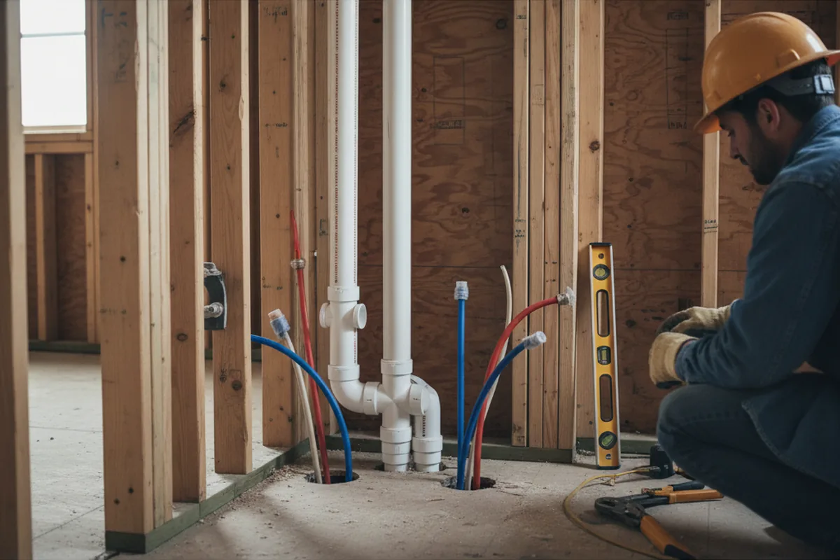 Drain and supply rough-in during Garbage Disposal Repair in Poway